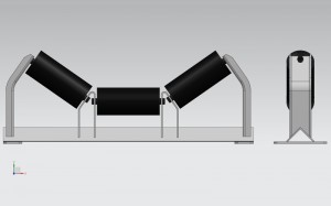 GCS Wholesale Conveyor Suppliers Trogtyp kundenspezifischer Stahlrollensatz mit Rahmen