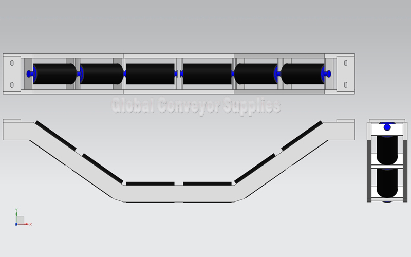 Belt conveyor idler suppliers steel garland roller (6 roll) Featured Image