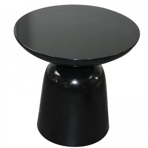 Small Black Round Glass Metal Side Table