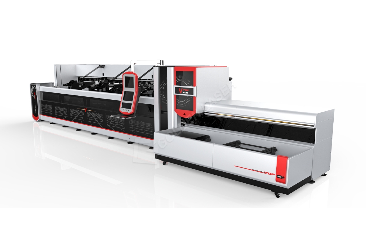 3000w 4000w Mesin Pemotong Pipa Laser Serat Sepenuhnya Otomatis Untuk Mesin Berat