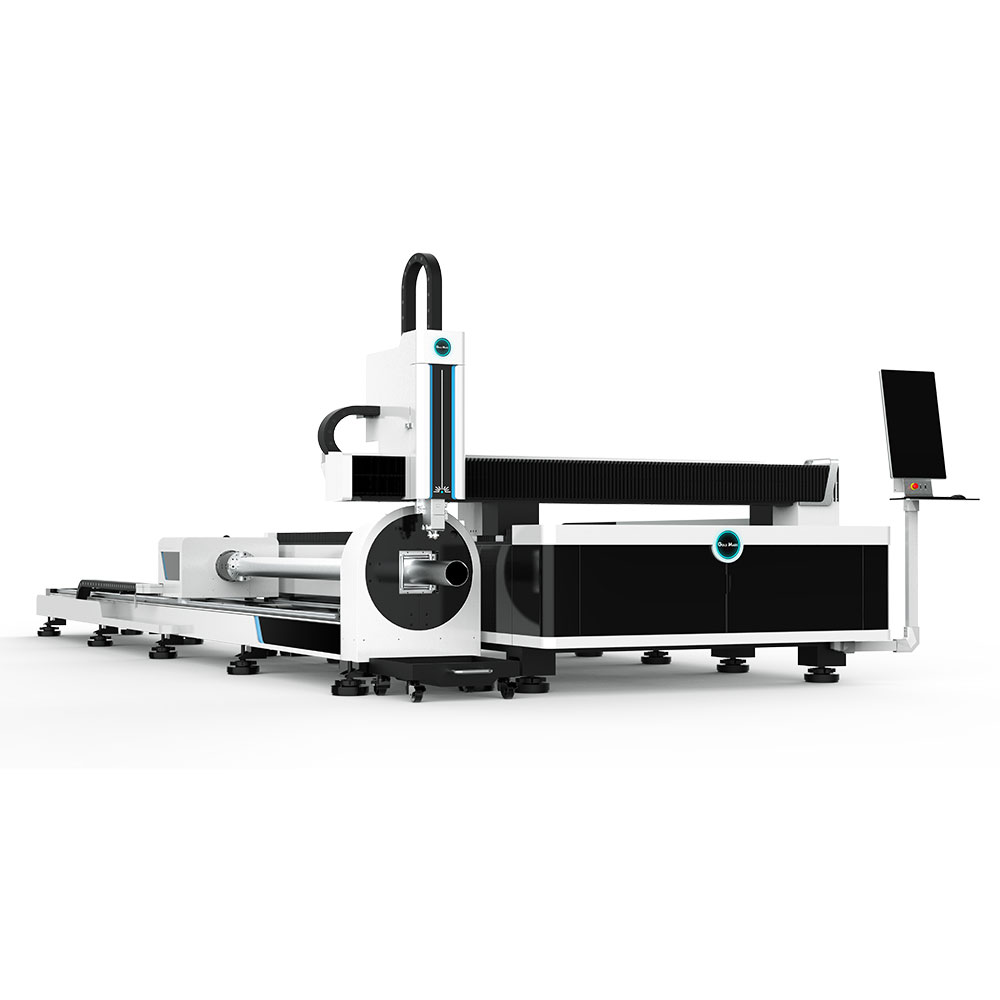 Fiber laser cutting machine with piper cutter