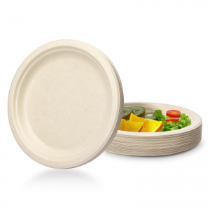 Eco Friendly 6inch Disposable Sugarcane Tableware Round Bagasse Plate