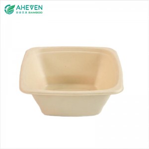 Factory wholesale Sugarcane Square Bowl - High Quality Square Bagasse Salad 800ml Food Bowl With Lid – Yien