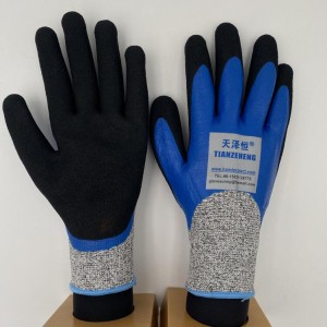 DMDQ408T Cut level 5 nitrile double dipping oil resistant glove