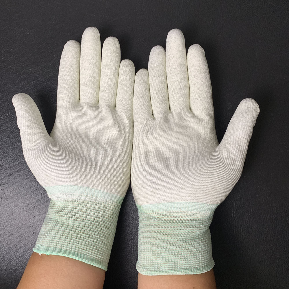 Nylon & Copper Shell Top Finger Coated PU ESD Glove