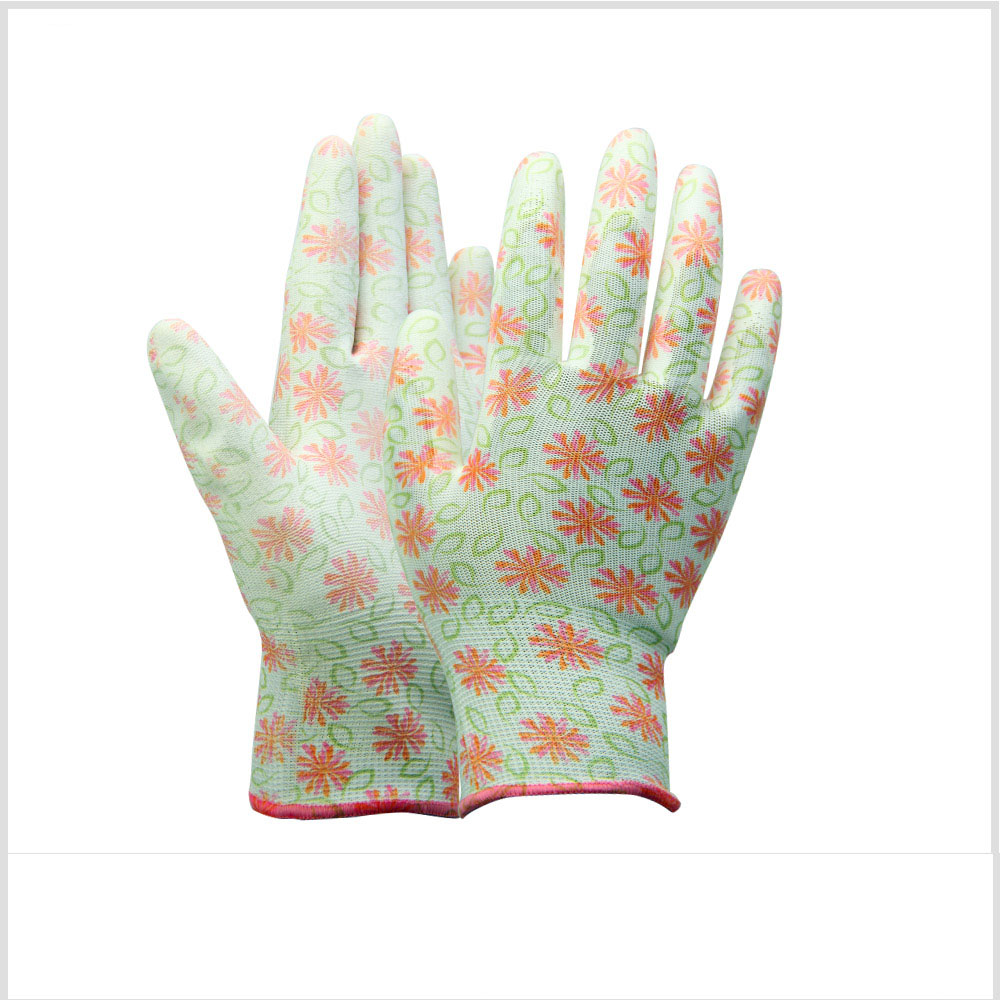 PU Coated Ladies Floral Garden Gloves