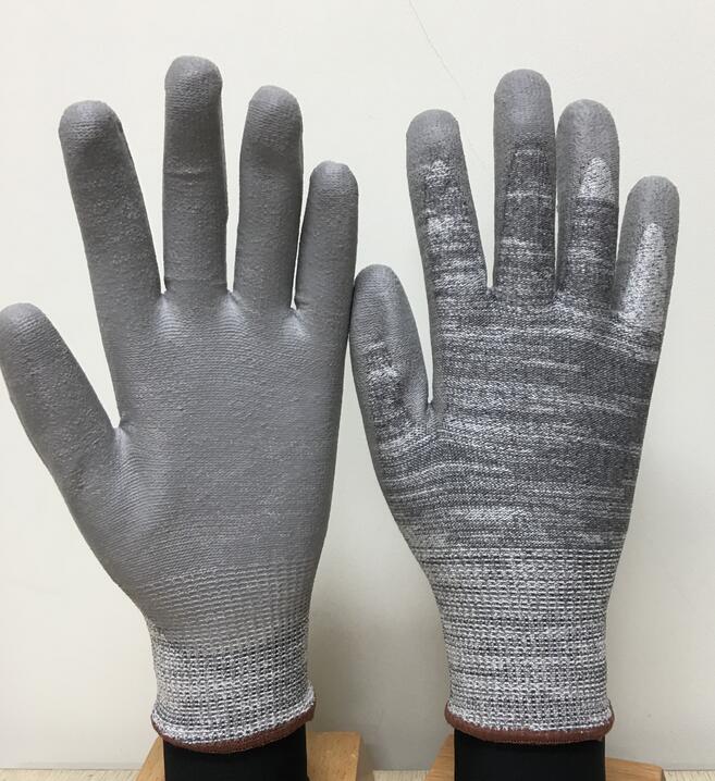 Cut Proof HPPE and Carbon fiber Anti-static PU coated ESD Glove ITEM NO.DMPU608BC