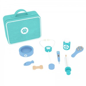 Little Room Wooden Small waterproof pet medical  first aid kit Indoor Role Play Dental Set Kids Doctor Kit Toys