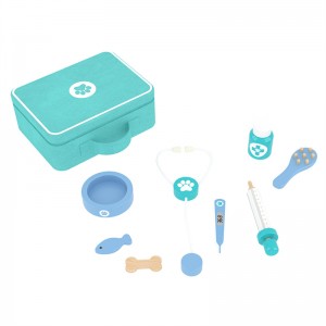 Little Room Wooden Small waterproof pet medical  first aid kit Indoor Role Play Dental Set Kids Doctor Kit Toys