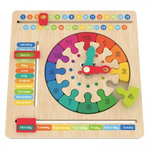 Little Room Wooden Calendar and Learning Clock | Educational Gifts for Boys and Girls