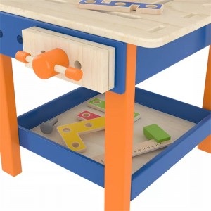 Master Workbench | Kid’s Wooden Tool Bench Toy Pretend Play Creative Building Set | 43 Pieces Workshop for Toddlers