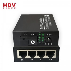Cisco Transceiver - HDV 10 100base 4rj45 4 port fiber optic media converter – HDV