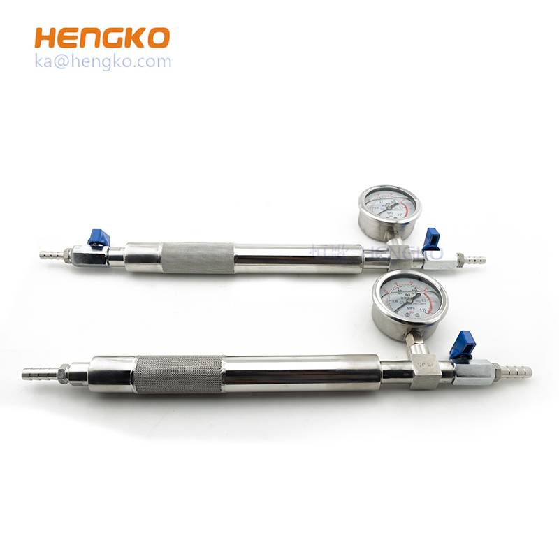 ОЕМ сонда за анализатор на влага за снабдување - прилагоден мерач на проток на гас од 5 60 микрони 316L метален нерѓосувачки челик синтеруван порозен филтер елемент - HENGKO