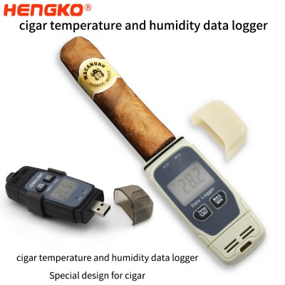 Skladišče tobačnih cigar, digitalni daljinski monitor temperature in vlažnosti zraka ter snemalnik nadzornega sistema