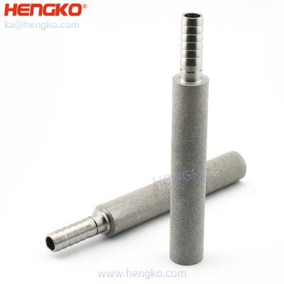 HENGKO 2 10 15 microns sintered porous metal stainless steel 316L aeration bubble diffuser carb stone soda filter with 1/8” barb for DIY home brewing beer wine