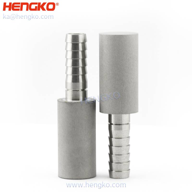 Inline Aeration Stone - SFB03 SFB04 D1/2”*H1-7/8” 5um ба 2um 1/8” өргөст зэвэрдэггүй ган 316L карбонатын агааржуулалтын диффузийн чулуу – Шар айрагны үйлдвэр, нэрэх үйлдвэрлэлд зориулагдсан – HENGKO