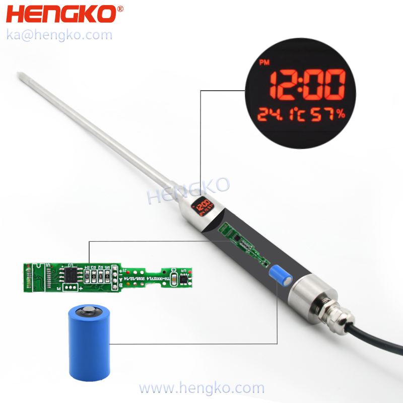انتخاب گسترده برای سنسور گاز Co2 - فرستنده دما و رطوبت دستی HENGKO برای نصب کانال و فضاهای تنگ که نیاز به اندازه گیری رطوبت دارند - HENGKO