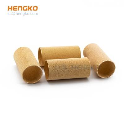 Tubo cilíndrico de filtro sinterizado en polvo de bronce metálico de 3-90 micrones para sistema de filtración