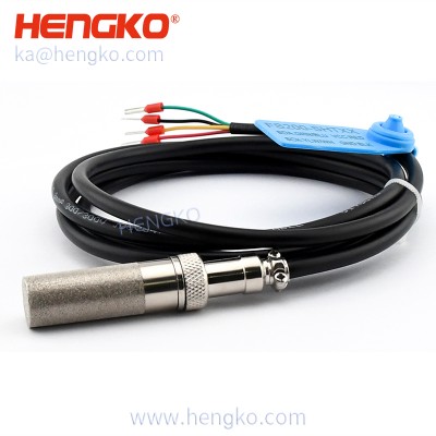 Sonda industrial de humedad relativa y alta temperatura de aire resistente a la intemperie, protegida con malla de potencia ultrabaja ±2% – Cable de 1,5 M