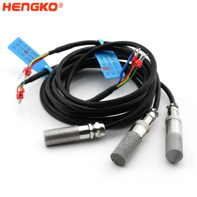 HENGKO IP67 waasserdicht austauschbar relativer Fiichtegkeet an Temperatur Sensor Sonde mat 30-40um Fiichtegkeet Sensor Uschloss