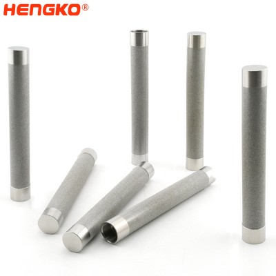Tubo filtrante de acero inoxidable de metal poroso sinterizado para colimador de fibra óptica HENGKO