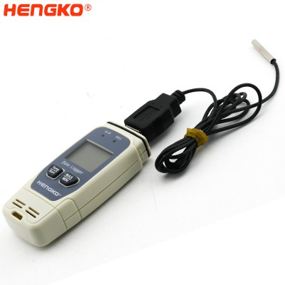 USB LCD Display Digital Temperature Data Logger 65000 Points, Reusable Temperature Recorder Capacity Software for Window