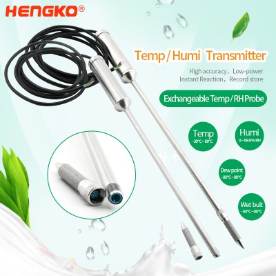 HENGKO ہینڈ ہیلڈ HT-608 d ڈیجیٹل نمی اور درجہ حرارت میٹر، اسپاٹ چیکنگ اور فوری معائنہ کے لیے ڈیٹا لاگر