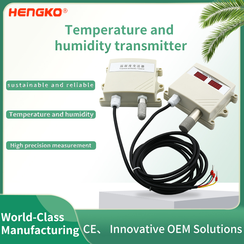 Capteur d'humidité de la température - Transmetteur de température de l'air et d'humidité relative avec couvercle de capuchon de protection de sonde en acier inoxydable de porosité utilisé pour les serres agricoles - HENGKO