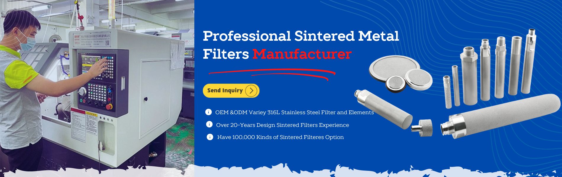 Fabricante profesional de filtros metálicos sinterizados