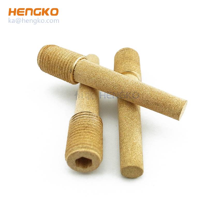 Լավագույն մատակարարներ ծակոտկեն մեդիա զտիչ - HG 1/4” 1/'8” սինտրացված մետաղի փոշի պղնձի օդի արտանետման խլացուցիչ ֆիլտրի խլացուցիչ՝ արտանետման աղմուկը նվազեցնելու համար – HENGKO