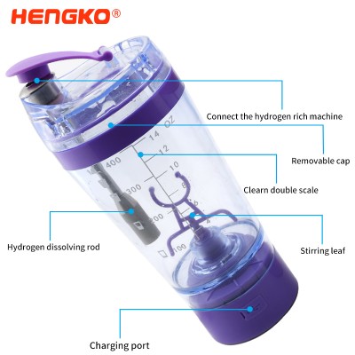 Sunn hydrogenrik livsstil Automatisk selvrørende shaker-flaske Bærbar blandevannflaske-rister