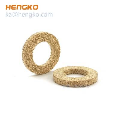 Filtro de anillo de polvo de bronce, latón y metal sinterizado de 3-90 micrones para aplicaciones industriales y químicas