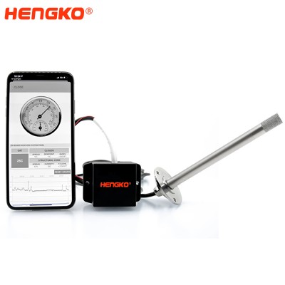 Duct air high temp relative humidity sensor probe with extension stainless sttel housing for In-Flight Weather Beacon- Flange Mount