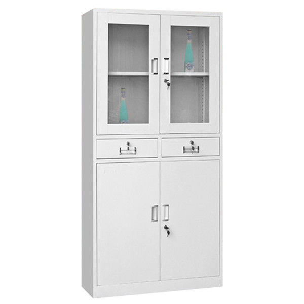 HG-011 Swing Door 2-Tier 2-Drawer Steel Filing Cabinet Knock Down Thermal Transferred Featured Image