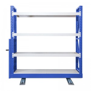 HG-057-HM2 Customized Blue Heavy Duty Metal Storage Mobile Rack With Wheels For Warehouse