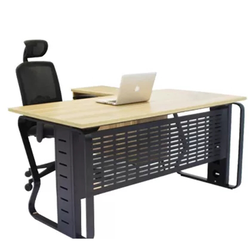 Design stainless steel frame office furniture wooden desktop administrative office desk (1)