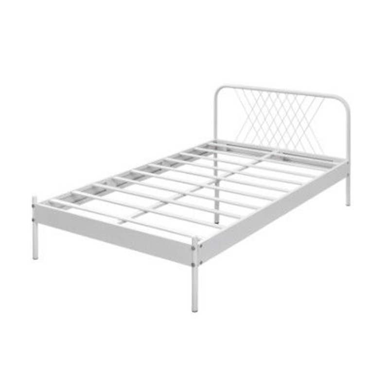 HG-60 Bedroom Metal Furniture Steel Single Bed Frame Cold-Rolled Steel Frames Alone Easy Assembly Dormitory Bed Featured Image