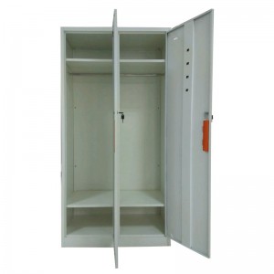 HG-B04 Metal Two Door Cloth Cabinet Steel Locker In Storage For Office School