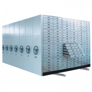 Factory supplied Mobile Shelving System India - HG-044-7 Maps Or Drawing Collection Drawers Cabinet Metal Mobile Mass Shelf High Density Storage Shelving – Hongguang