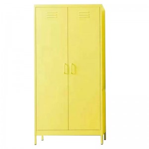 HG-205 high quality steel storage cabinet bedroom clothes 2 door metal wardrobe