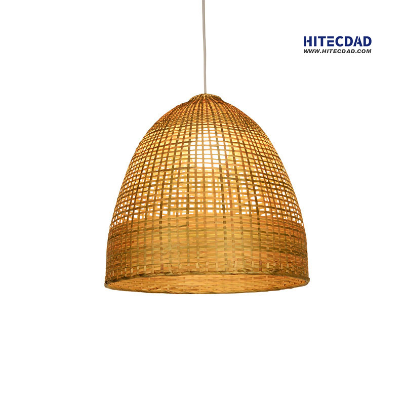Бамбуков полилей LED осветително покритие Ратанова висяща лампа