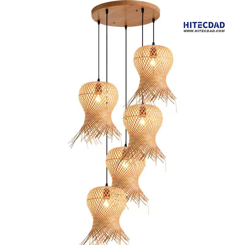 Creative tea room Lobby bamboo art chandelier