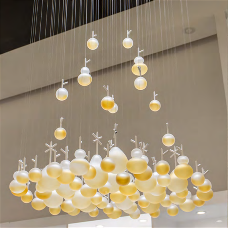Kreatif sabun gelembung lampu réstoran meja hareup chandelier warung basajan
