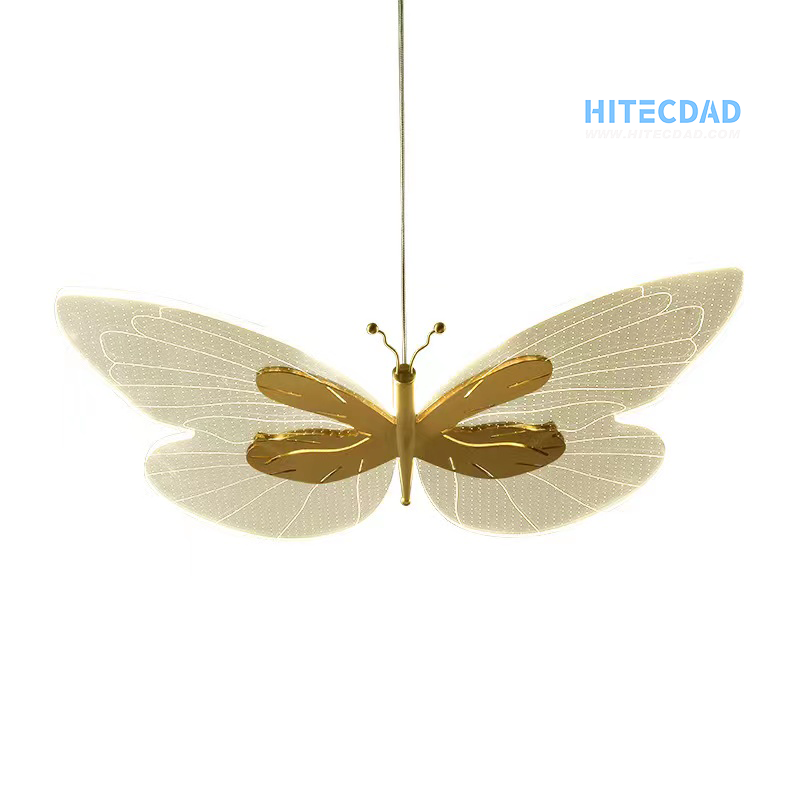 Lumină de lux de internet Celebrity Butterfly, plin din alamă, acrilic