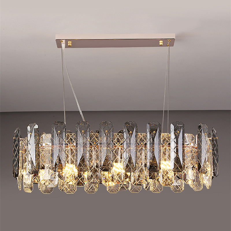 HITECDAD Candelabros de cristal dourado modernos Iluminación colgante de luxo