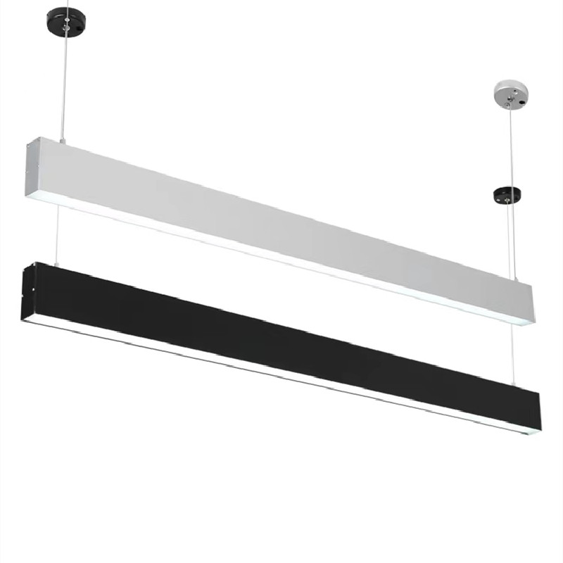 HITECDAD Lampă de suspendare liniară cu LED reglabilă modernă negru mat pentru bucătărie, sufragerie, artă din aluminiu, reglabilă în înălțime