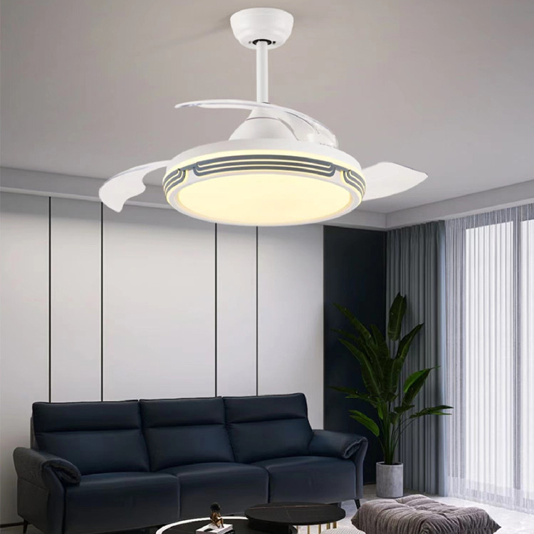 HITECDAD 42 "Decoration Home fan ljocht metalen cover acryl lampeskerm plafondventilator mei LED-ljocht