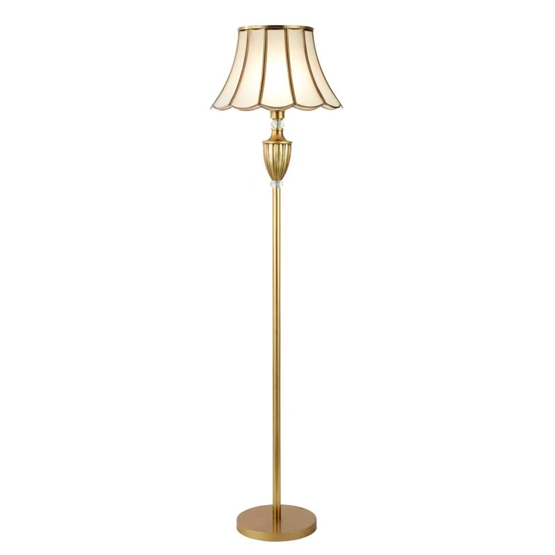 HITECDAD Lampă de podea tradițională Lampă clasică în picioare Lampă vintage cu stâlp înalt din alamă pentru sufragerie dormitor birou