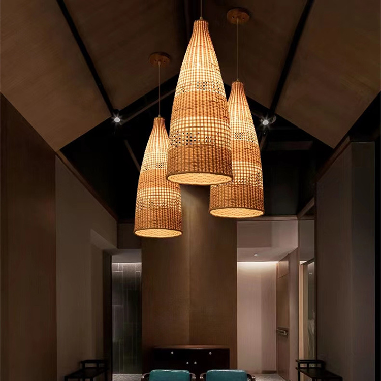 Lampă suspendată Hitecdad în stil retro E27 din bambus pentru sufragerie dormitor ceainărie