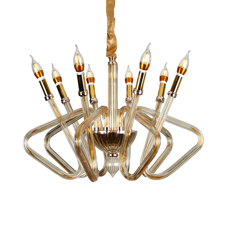 HITECDAD Glasslampe i europeisk moderne stil med stearinlysholder til stuerestaurant Maria Theresa Pendellampe i glass